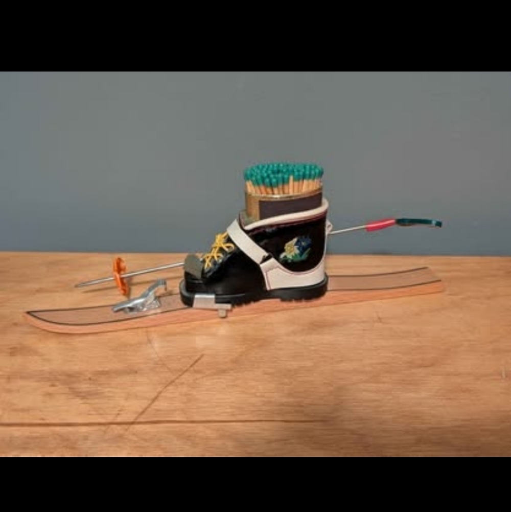 Vintage Austrian Ski - Boot - Pole  Match Holder - Souvenir - Cute!